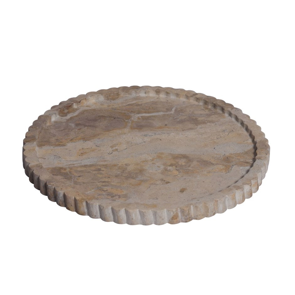 Delphi Round Leopard Marble Tray