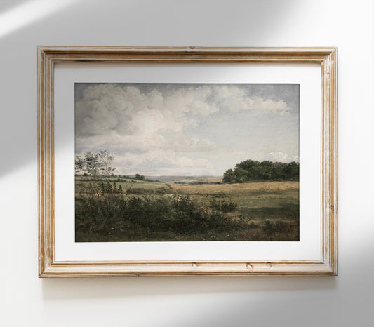 Vintage Muted Moody Landscape Art Print L0220