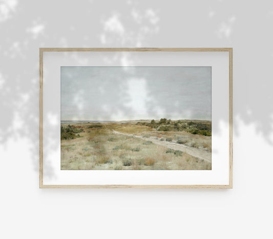 Vintage Spring Field Pastel Landscape Art Print L0219