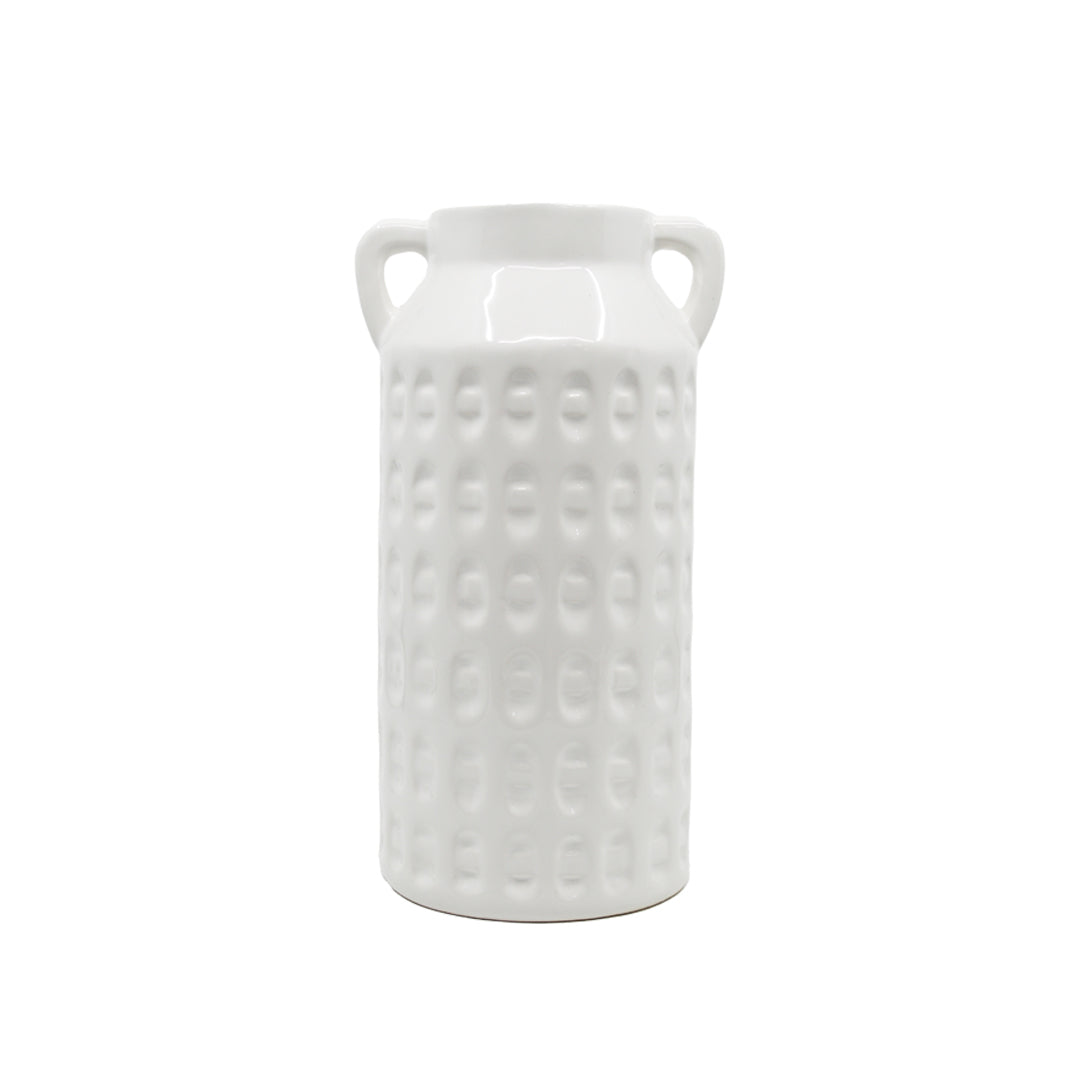 Finley Textured Vase - White