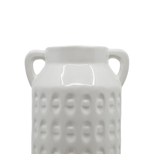 Finley Textured Vase - White