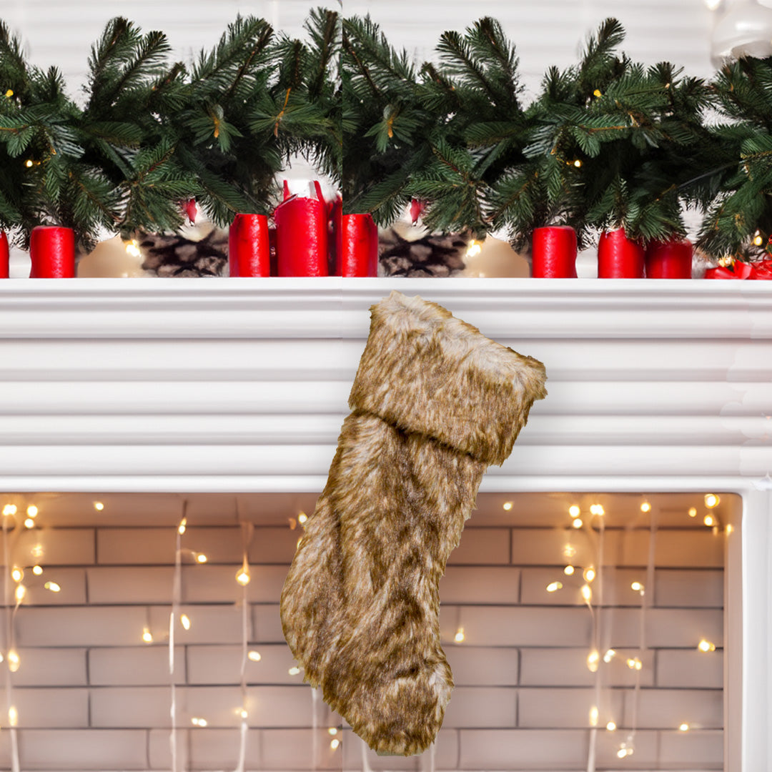 Brown Faux Fur Stocking