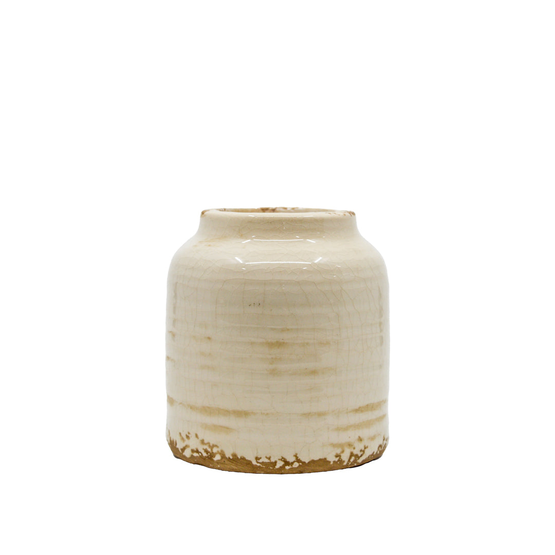 Hale Distressed Ceramic Glazed Pot - Short