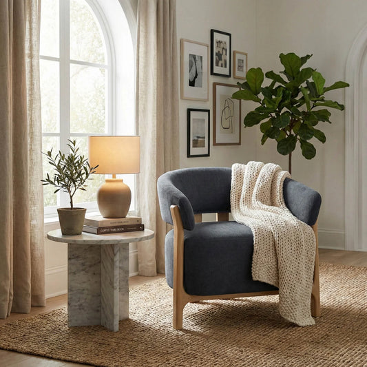 Harlow Club Chair | Spruce Grey Chenille