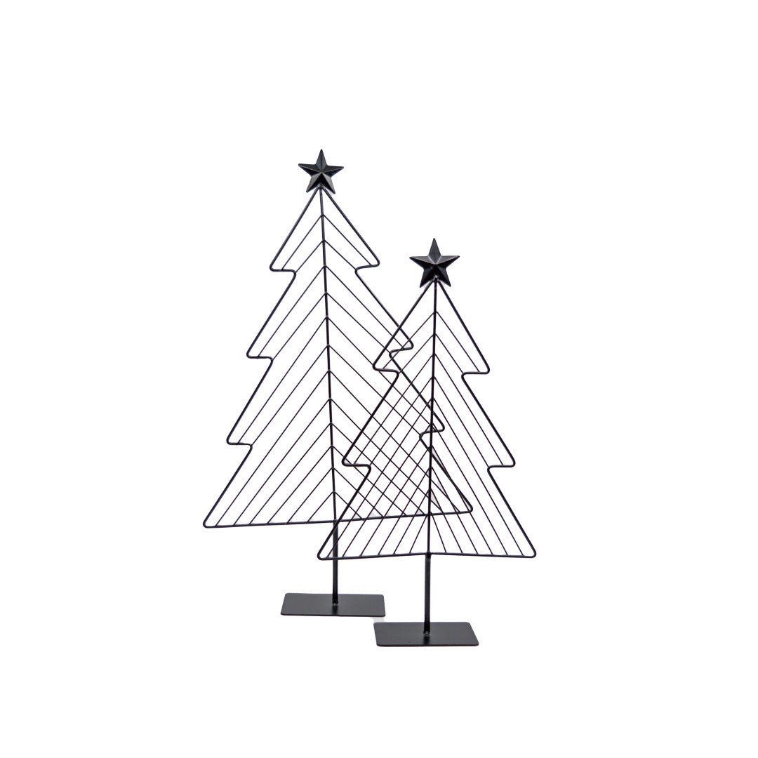 19" Black Metal Tree Decor