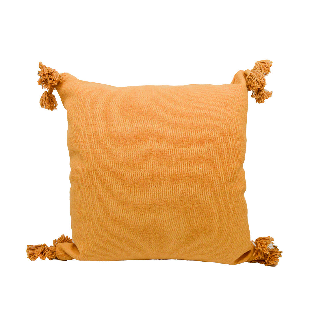 Miah Orange Cushion with Tassels