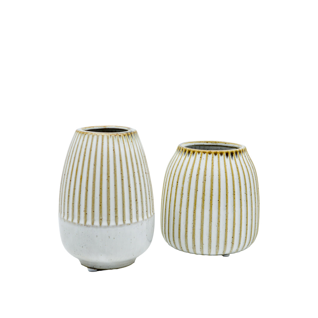 Natura Ribbed Vase - Tapered