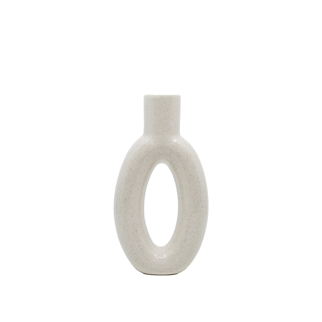 Pip Cream Loop Vase 6"