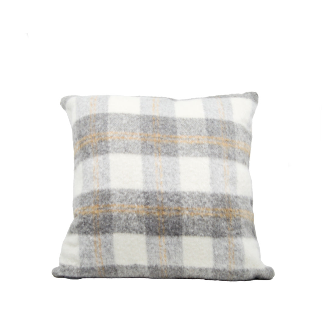 Grey & White Plaid Cushion