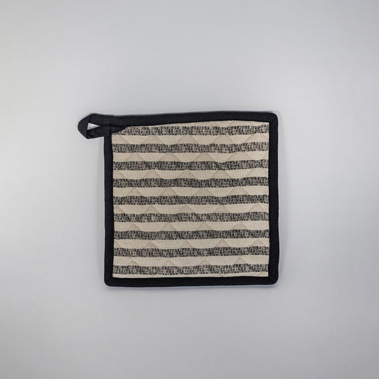 Pot Holder | Black & White Striped
