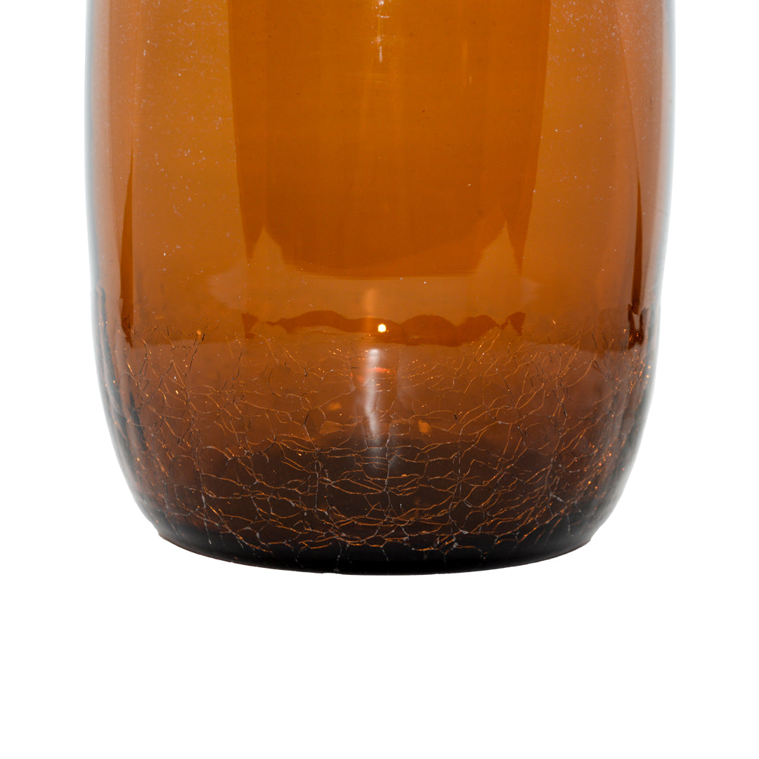 Reid Amber Vase with Crackle Base
