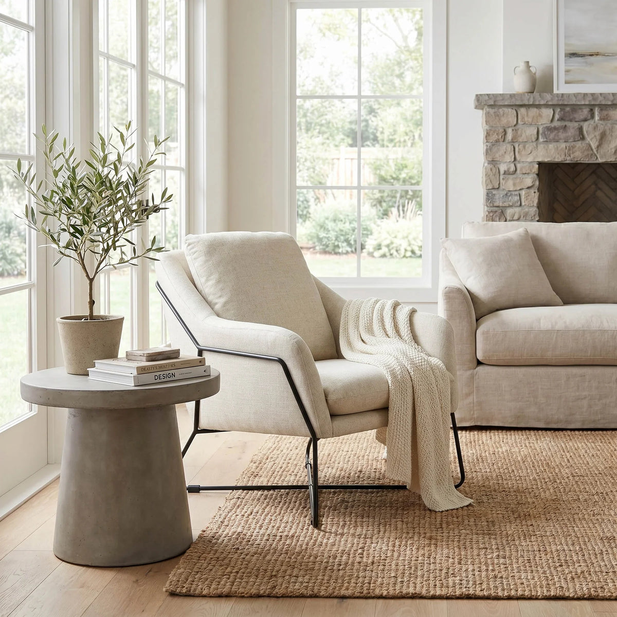 Rodolfo Lounge Chair | Linen Taupe