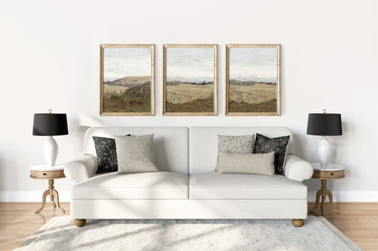 Vintage Landscape Overcast Painting L0223B