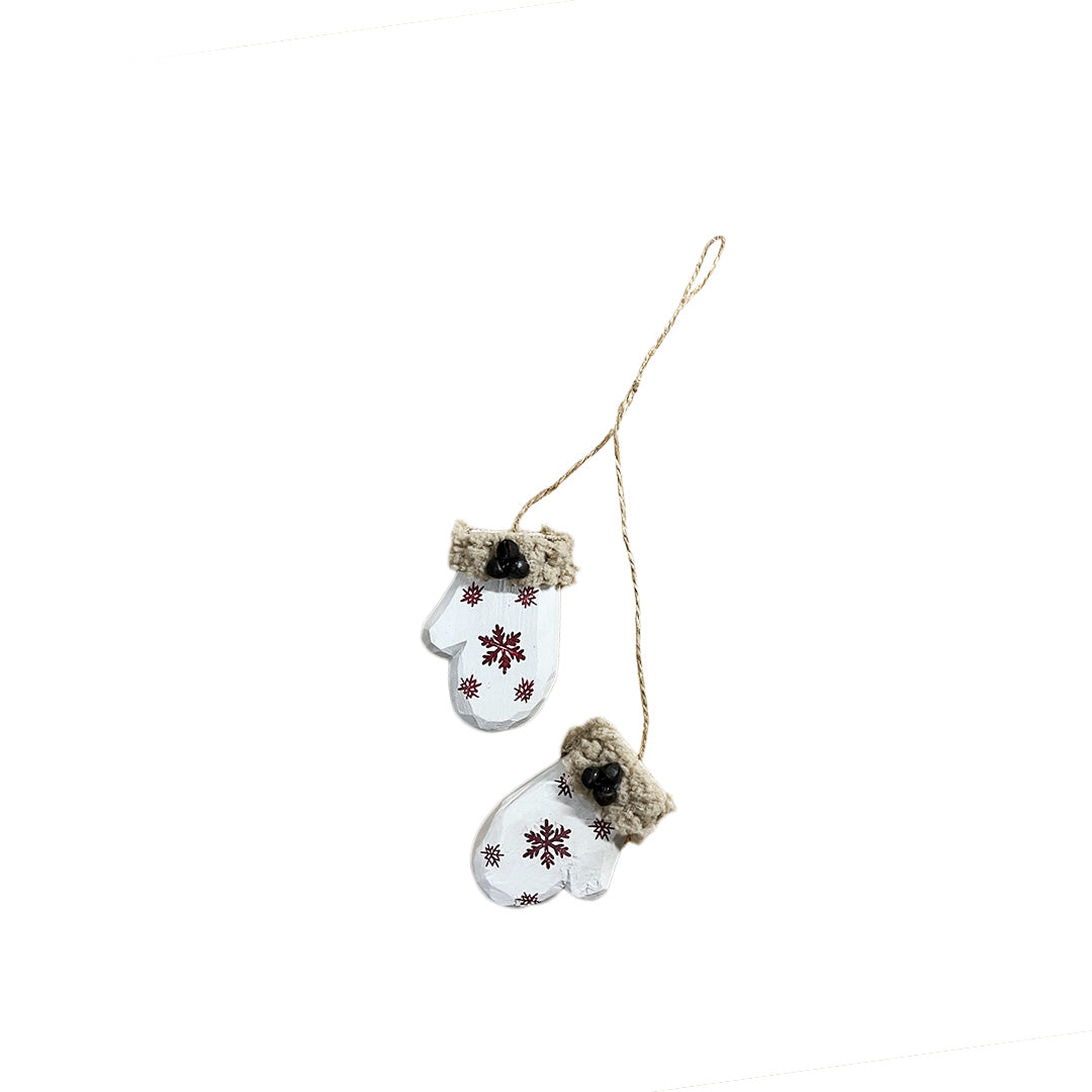 Wood Mittens Ornament