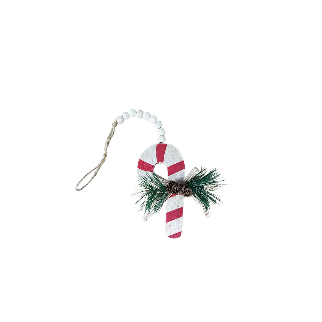 Candycane & Bead Ornament