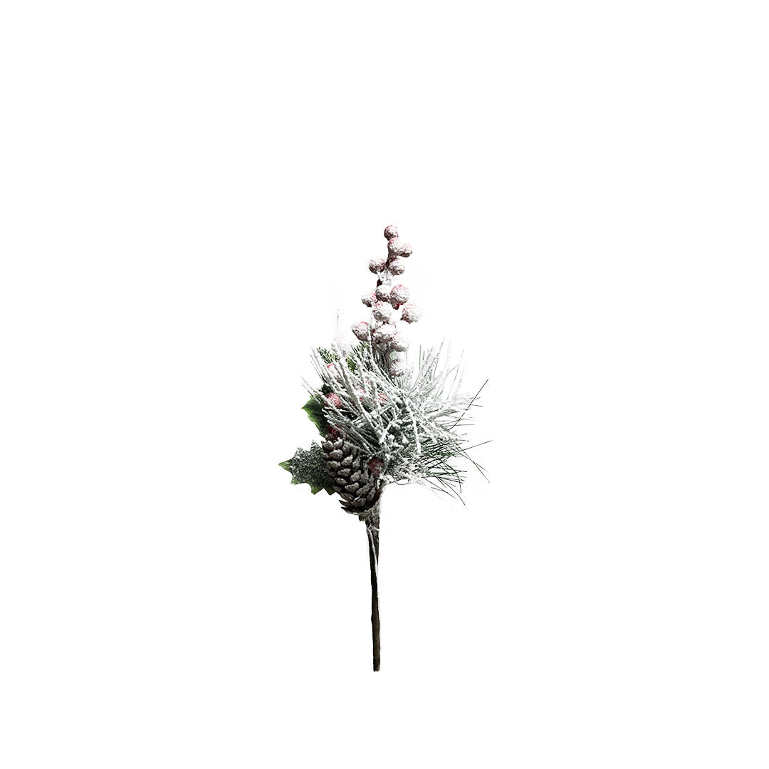 Frosted Berry & Foliage Stem