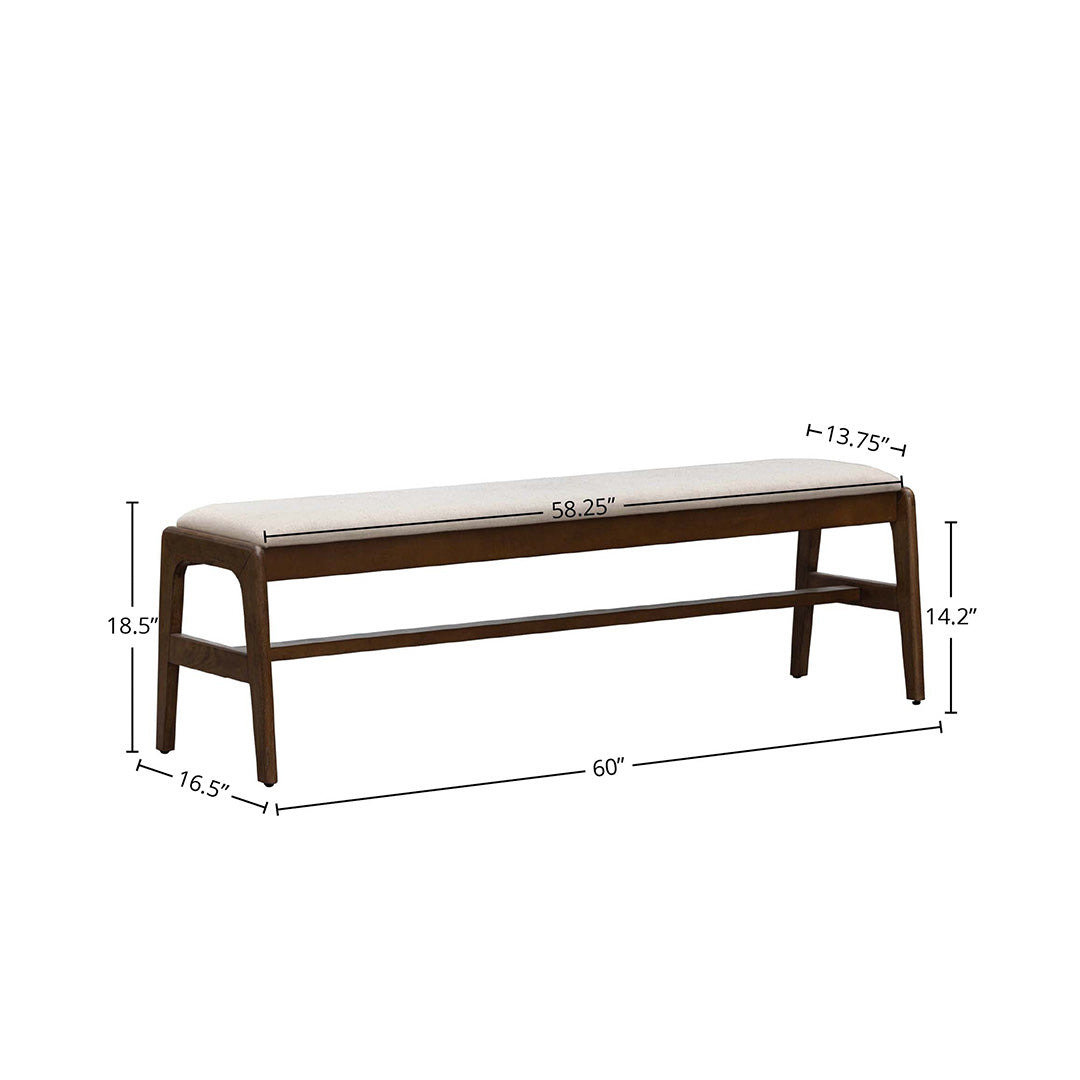 Remix Upholstered Bench - Cream