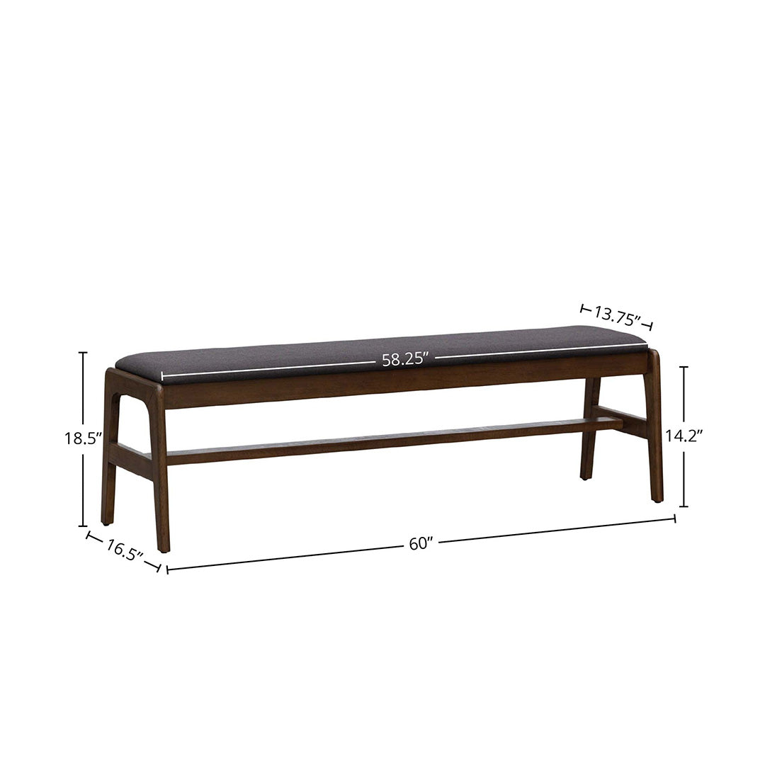 Remix Upholstered Bench - Grey