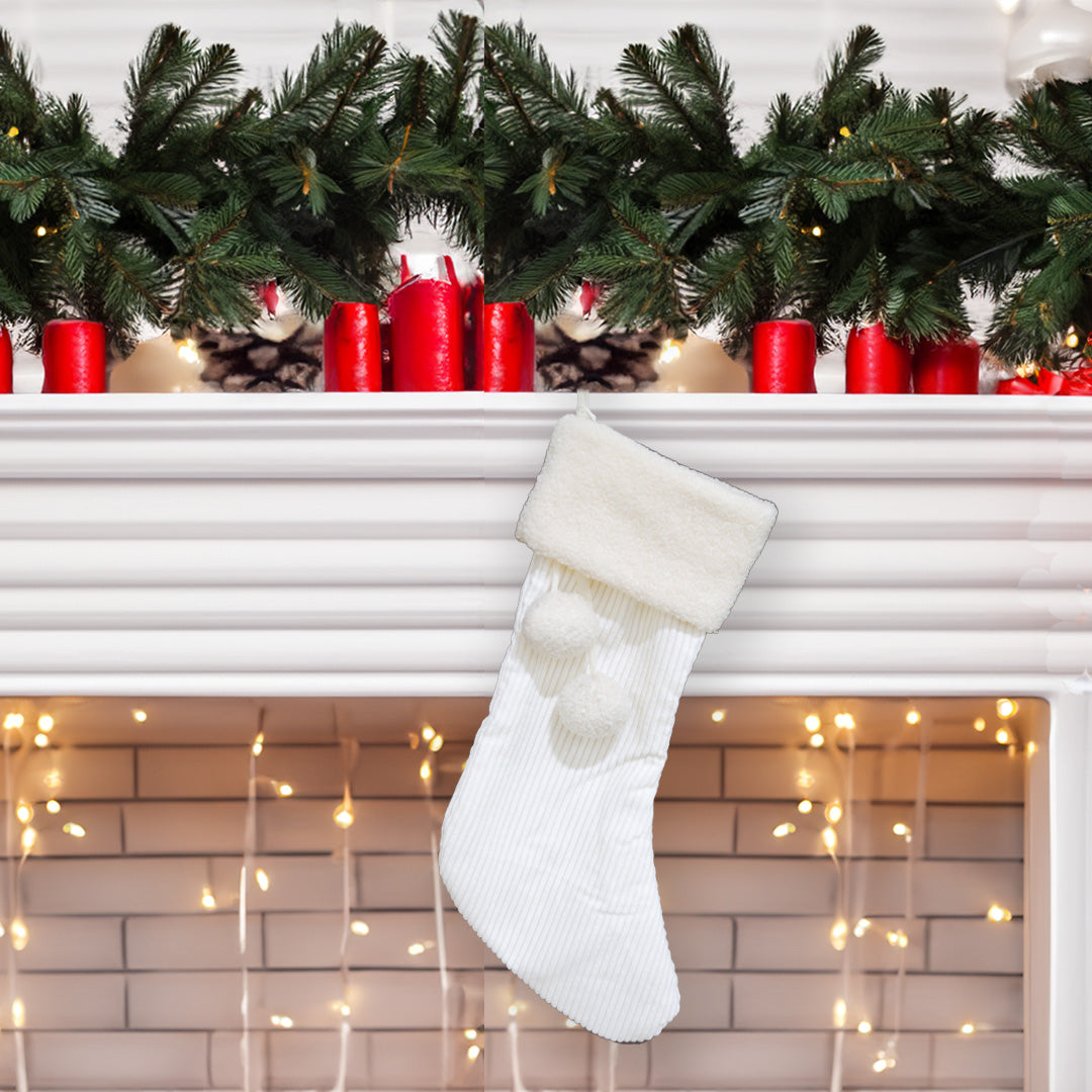 Cream Corduroy Stocking