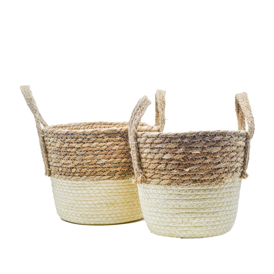 Auden Two Tone Woven Basket - Large