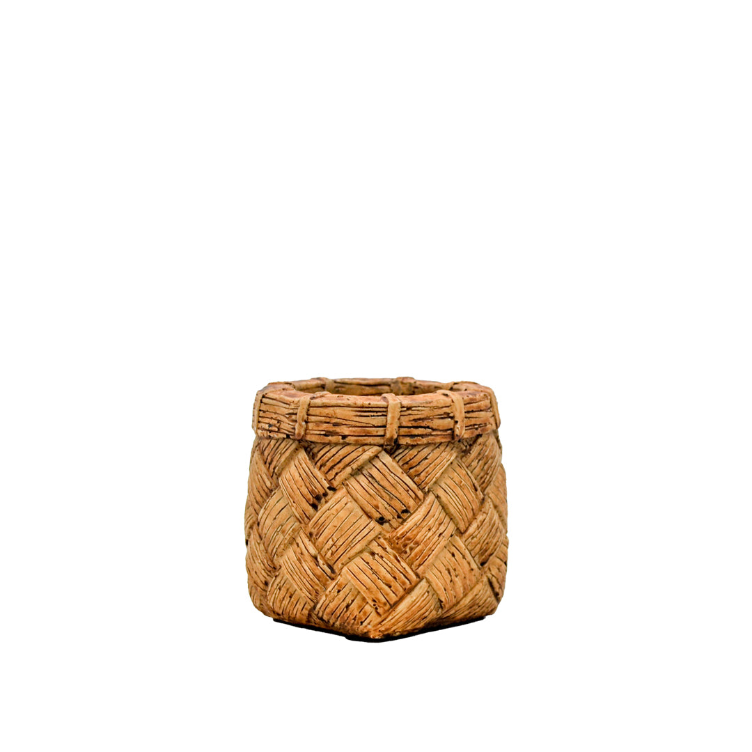 Amari Woven Cement Pot - Small