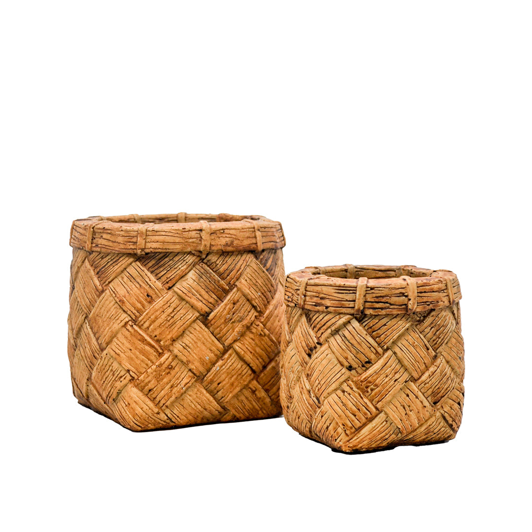 Amari Woven Cement Pot - Large