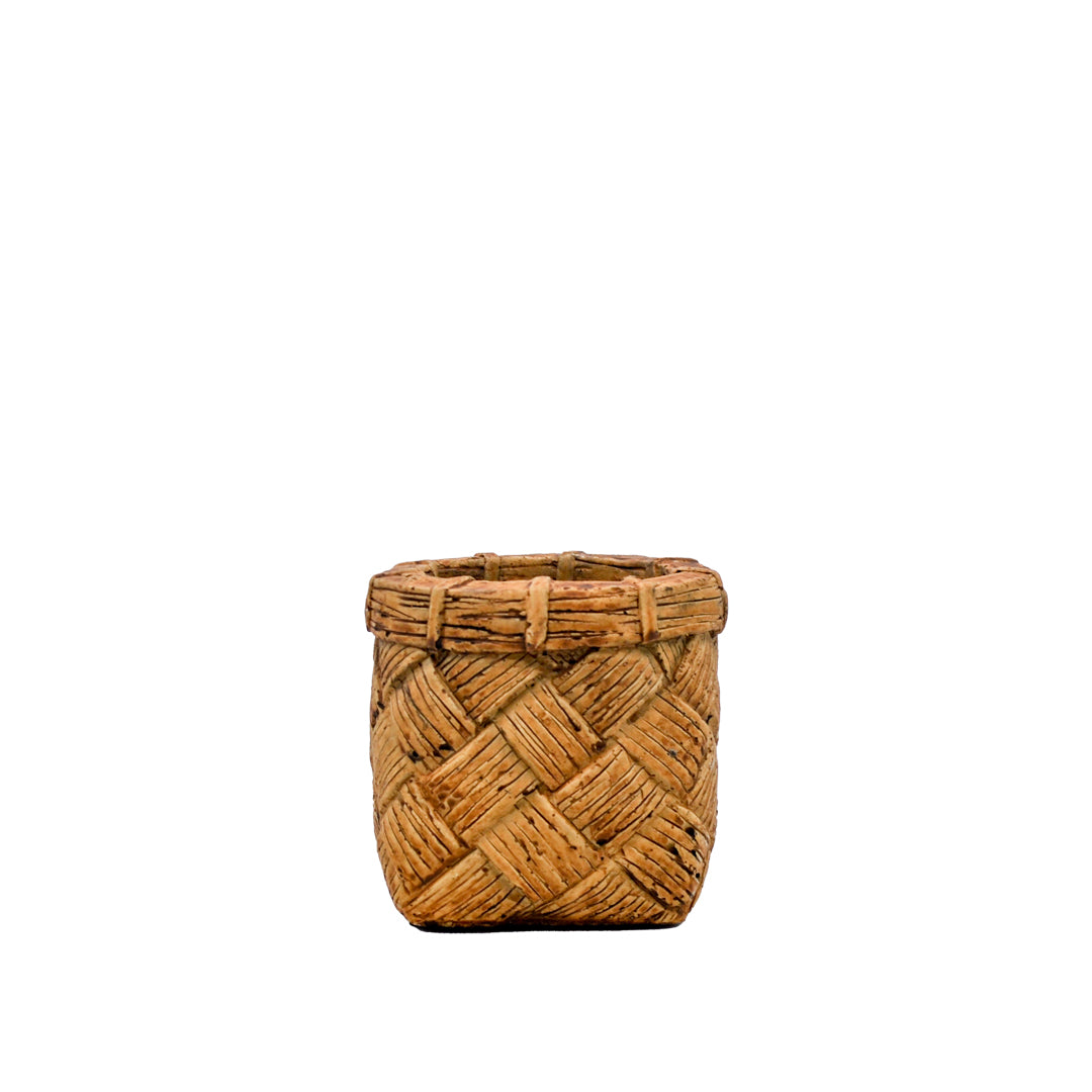 Amari Woven Cement Pot - Small
