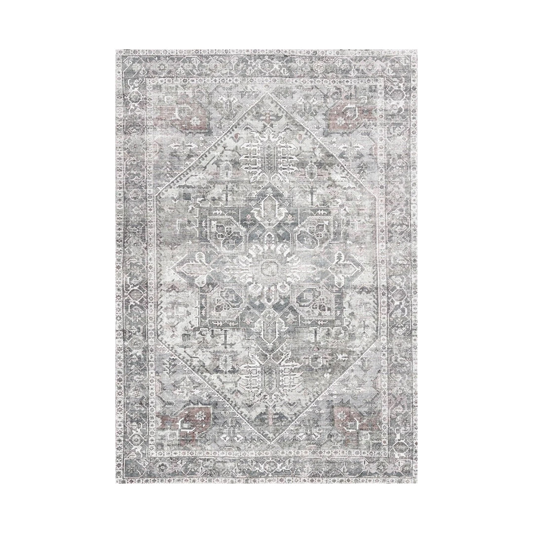Aura Washable Spill Proof Grey Area Rug