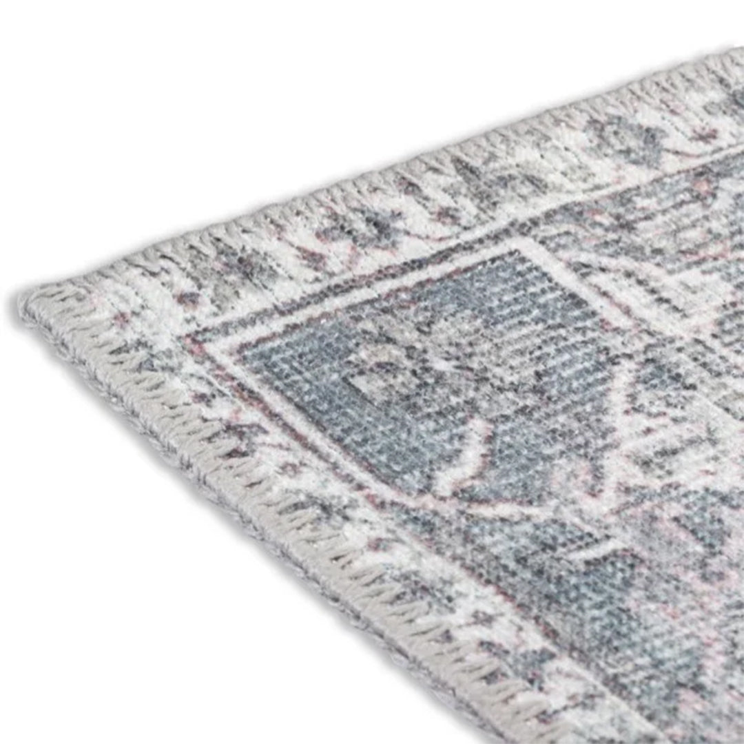 Aura Washable Spill Proof Grey Area Rug