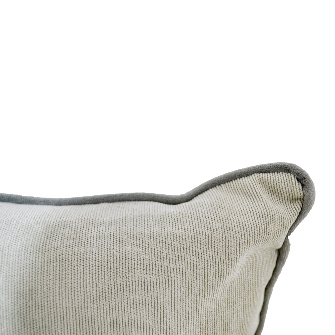 Reya Grey Cushion with Velvet Trim