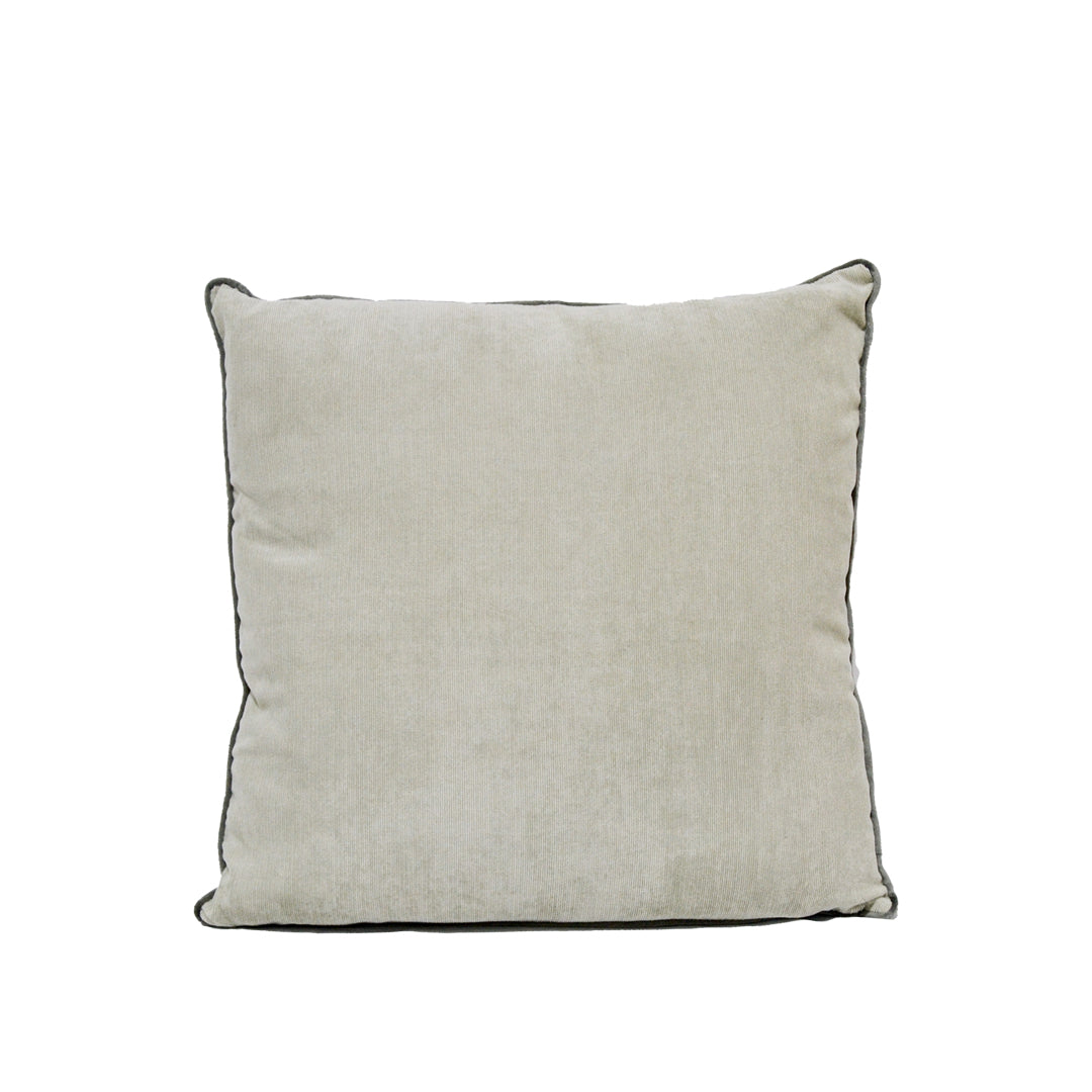 Reya Grey Cushion with Velvet Trim