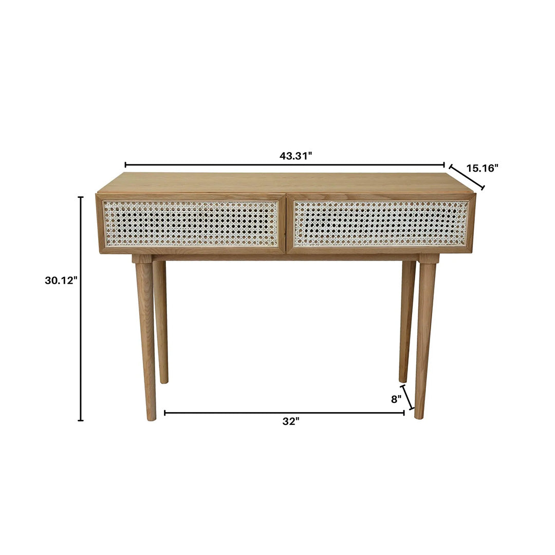 Cane Console Table | Natural