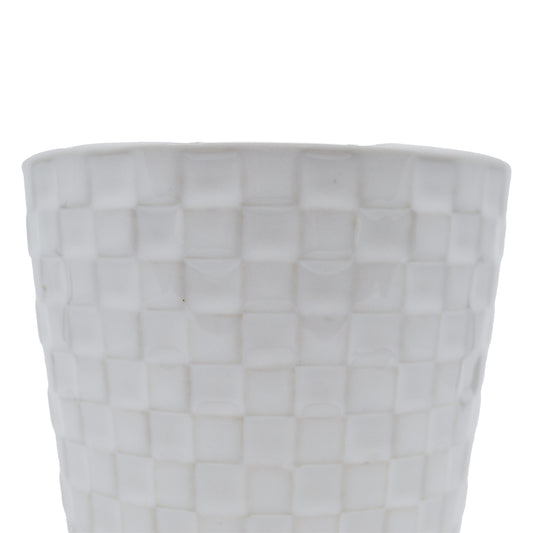 Cleo White Embossed Pot