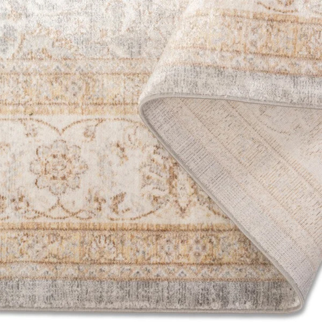 Elaxi 100% Polyester Tan Powerloomed Rug
