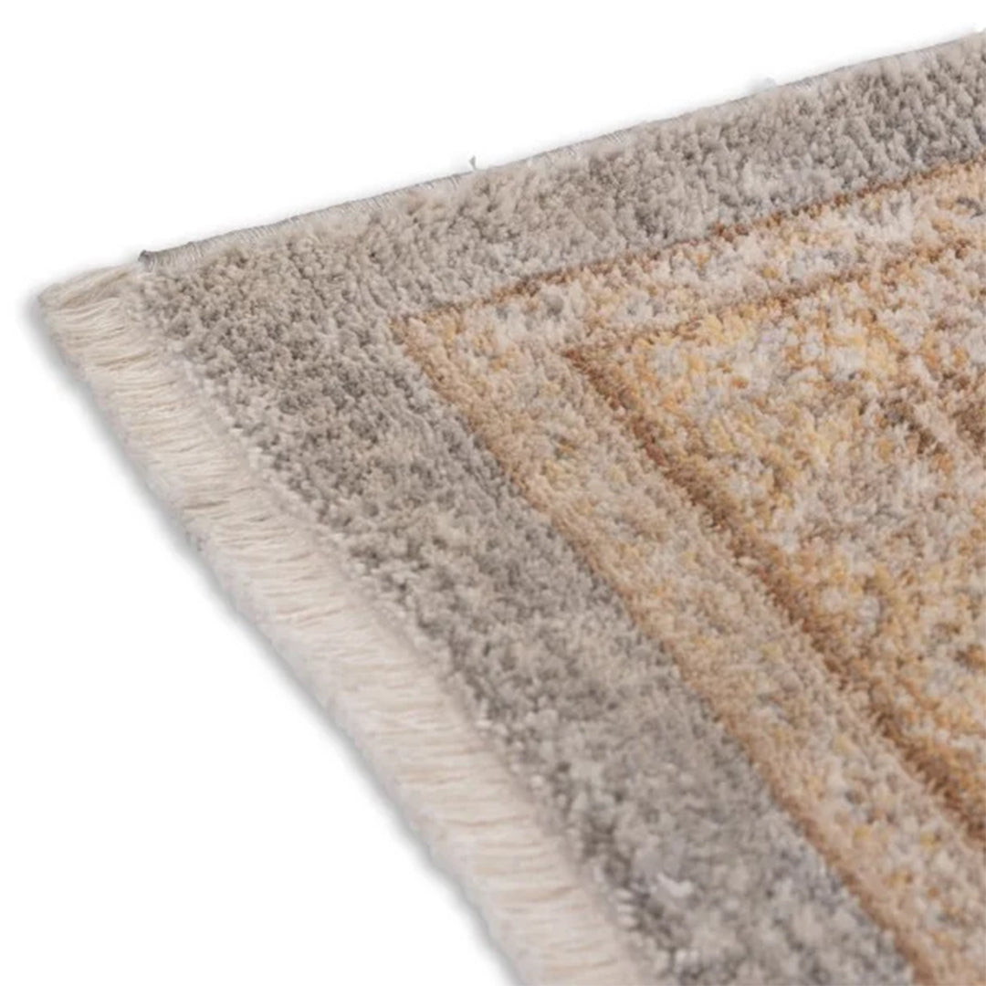 Elaxi 100% Polyester Tan Powerloomed Rug