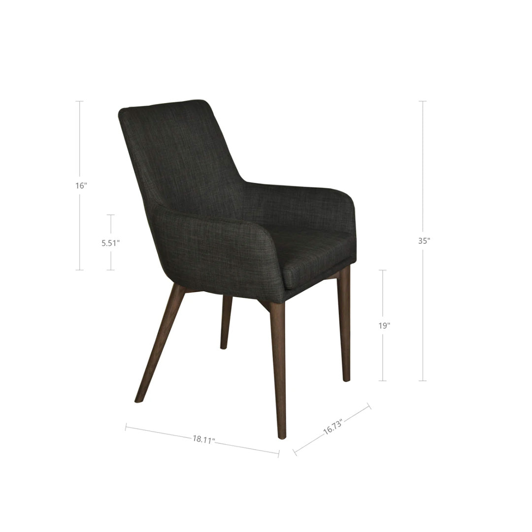 Fritz Arm Dining Chair - Dark Grey (set of 2)