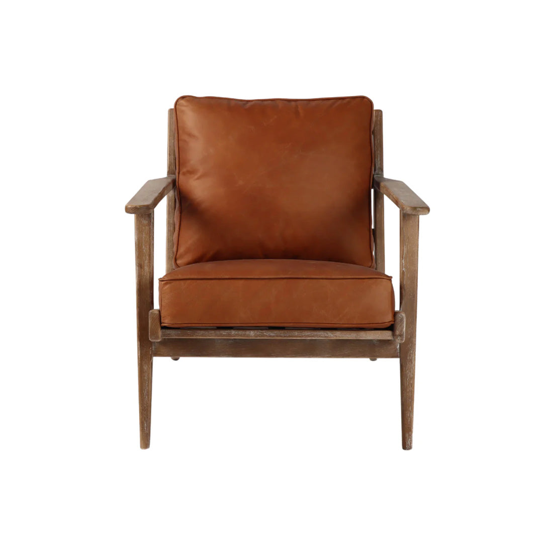 Junior Accent Chair - Camel Brown Leather