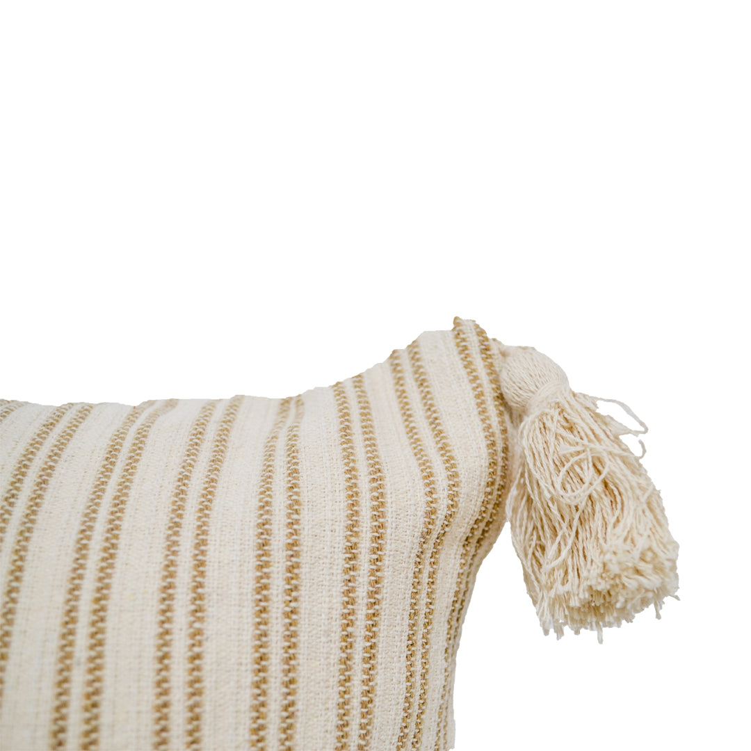 Veer Brown & Cream Tassel Cushion