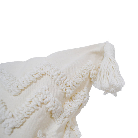 Olivia White Tufted Cushion