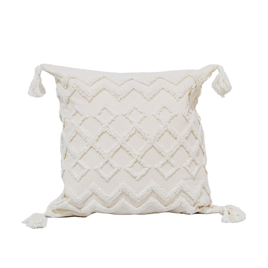 Olivia White Tufted Cushion