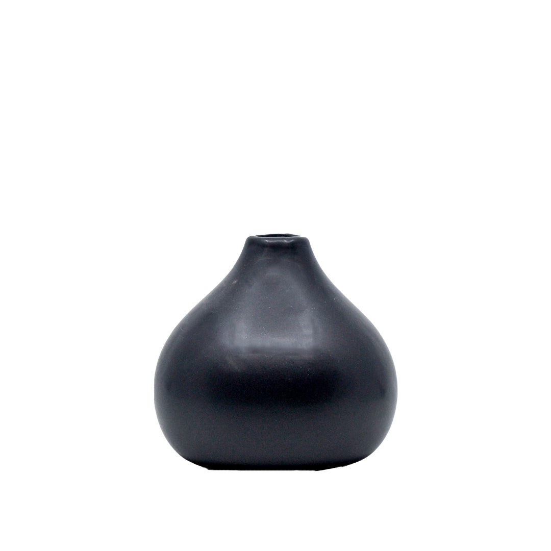 Petra Black Short Vase
