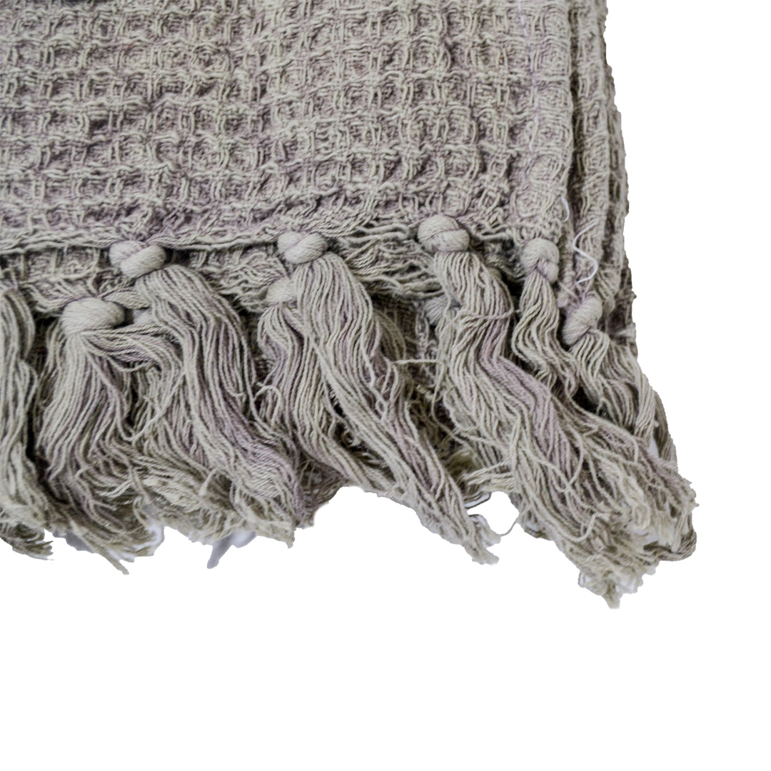 Perry Waffle Textured Throw - Khaki
