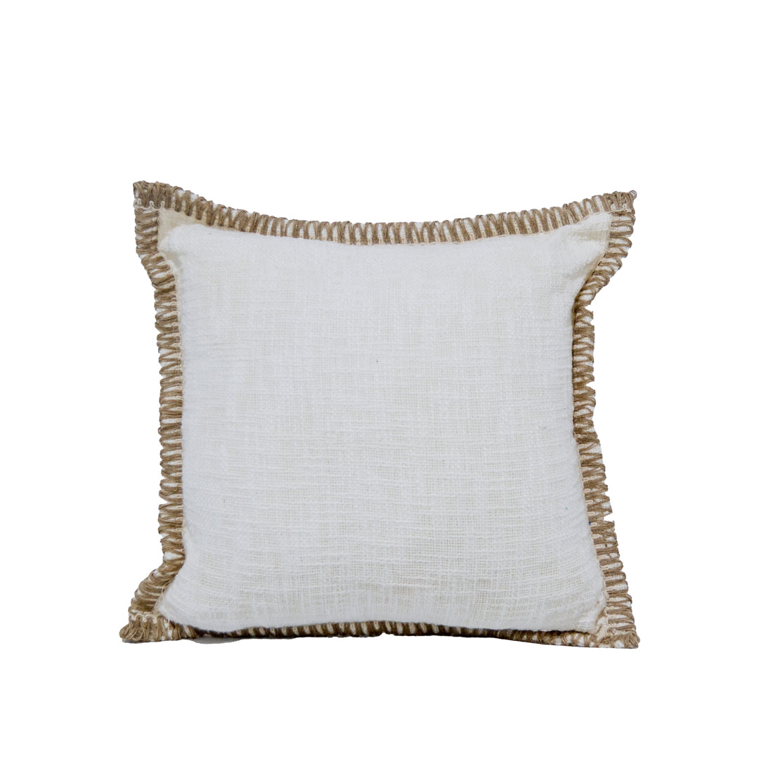 Leena Ivory Cushion with Jute Trim