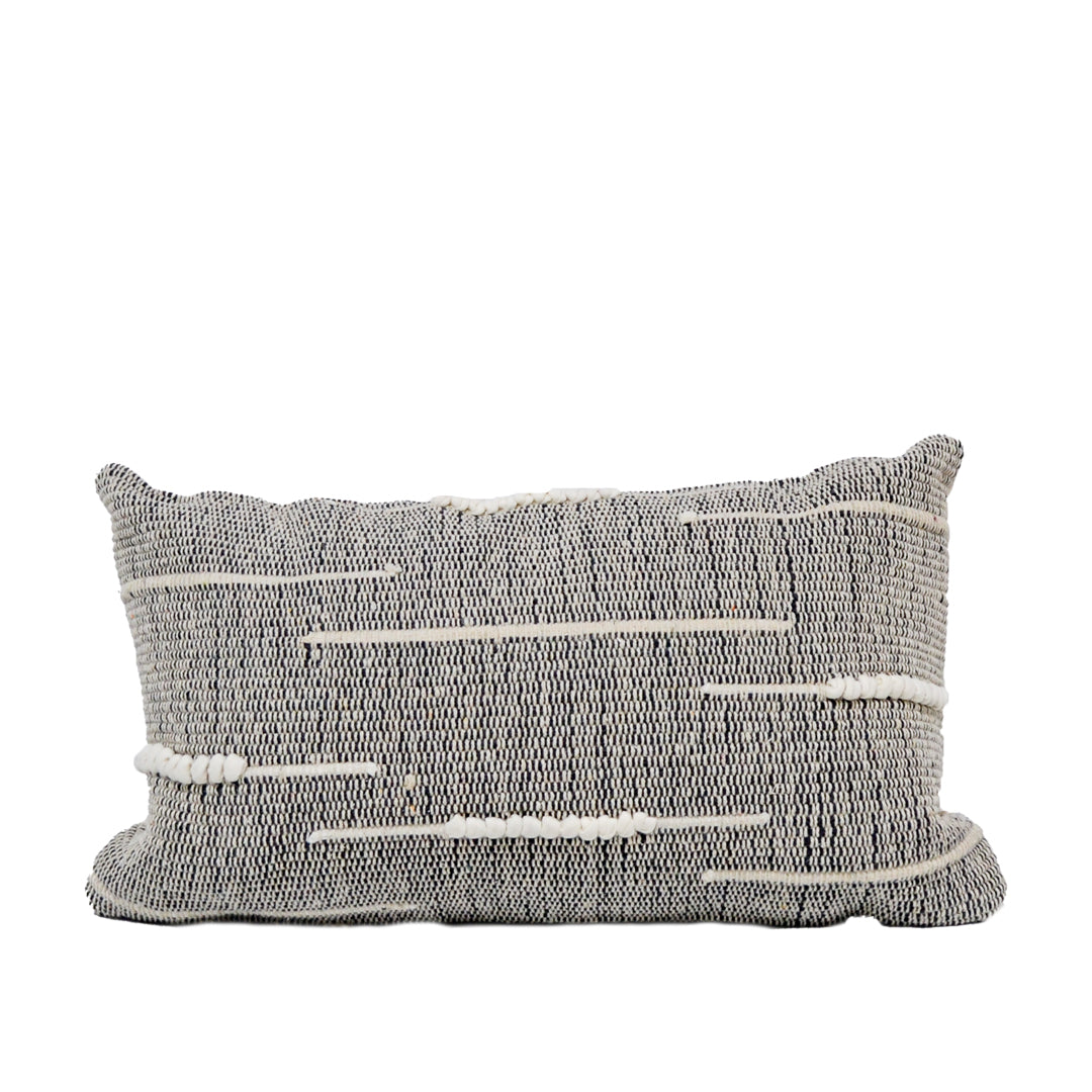 Carson Rectangular Black & Natural Cushion