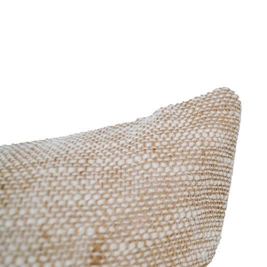 Ingrid Two-Tone Beige Woven Rectangular Cushion