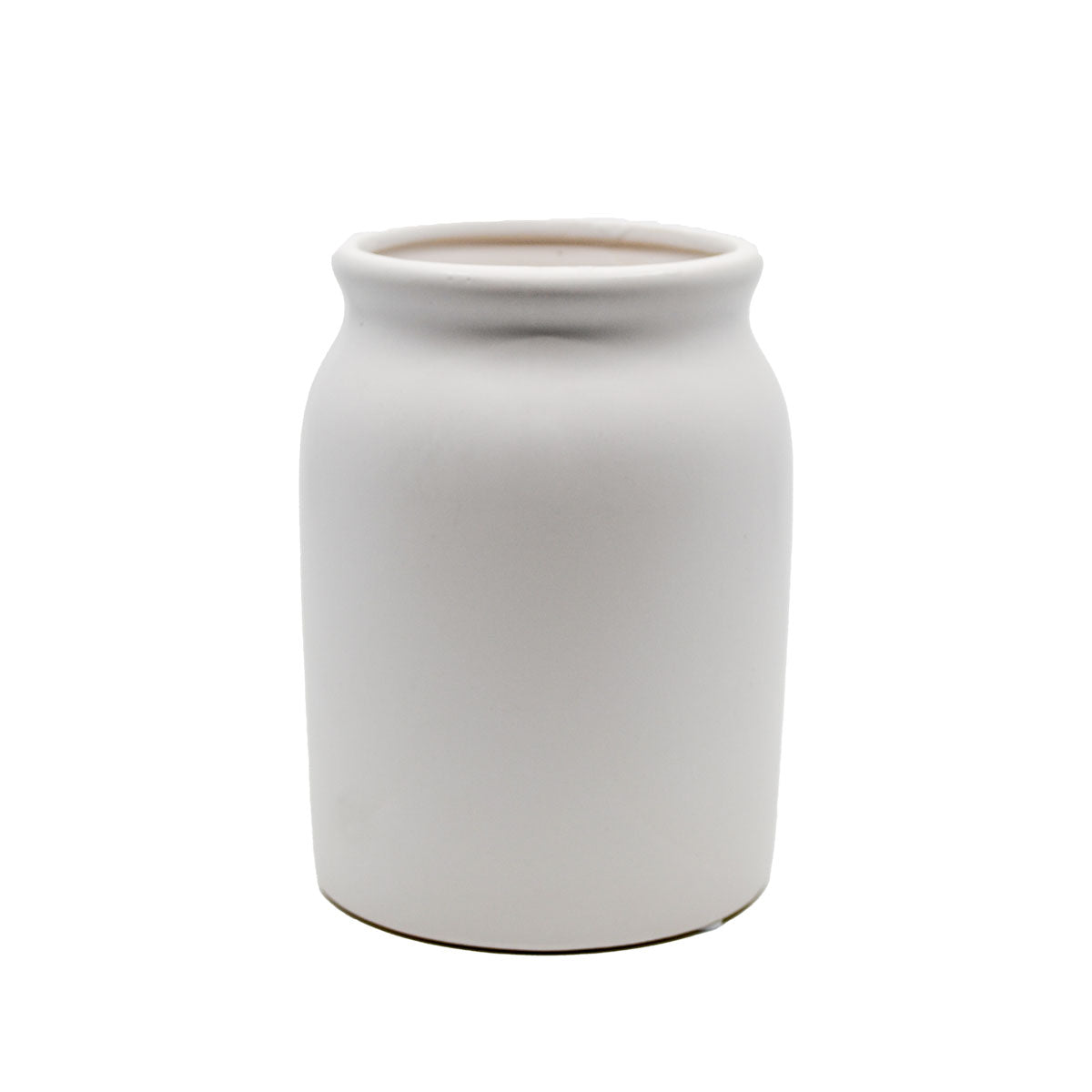 Astred Minimal White Ceramic Pot - Round