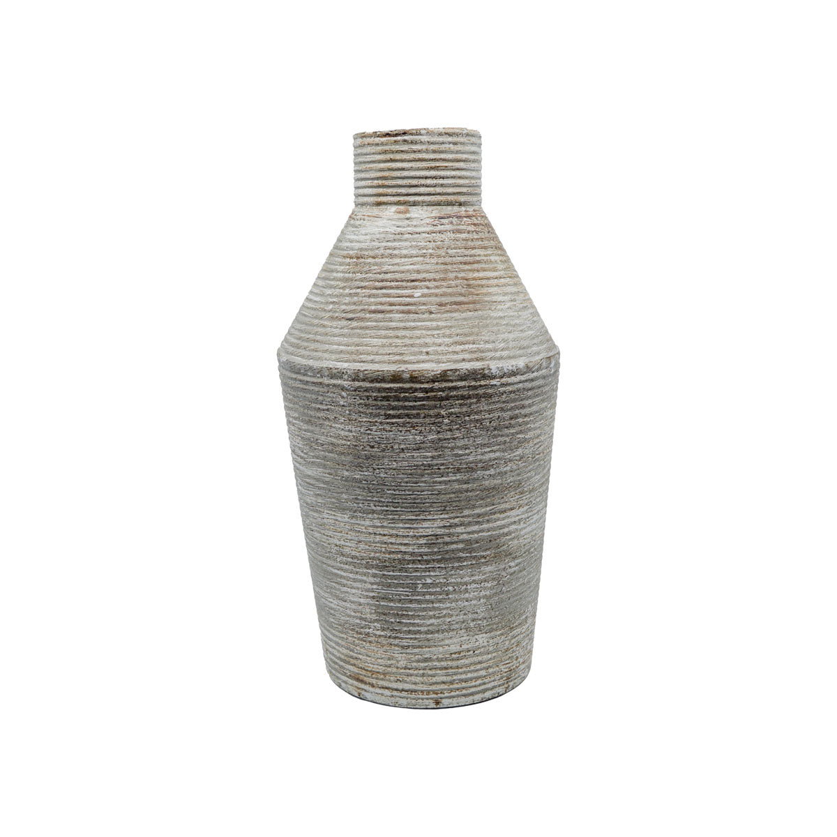 Ennis Ribbed Metal Vase