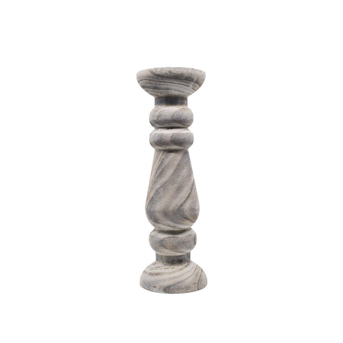 Roman White Wash Candle Holder - Medium