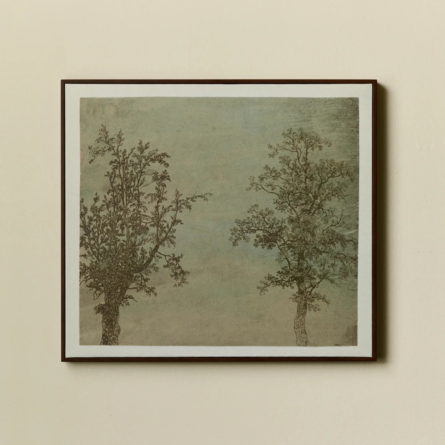 Painting The Two Trees by Hercules Segers Landscape Framed Wall Art on Canvas