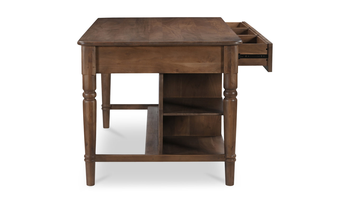 Russet Kitchen Island Brown